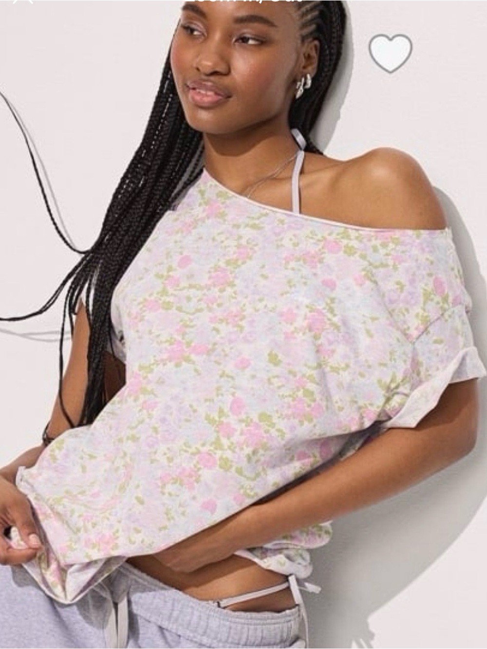 NWT VS PINK off the shoulder sweatshirt- Winter White XL
